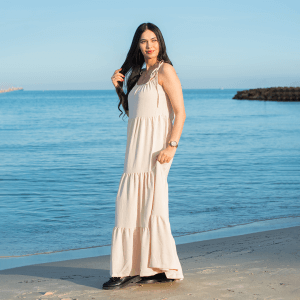 Robe longue à bretelles